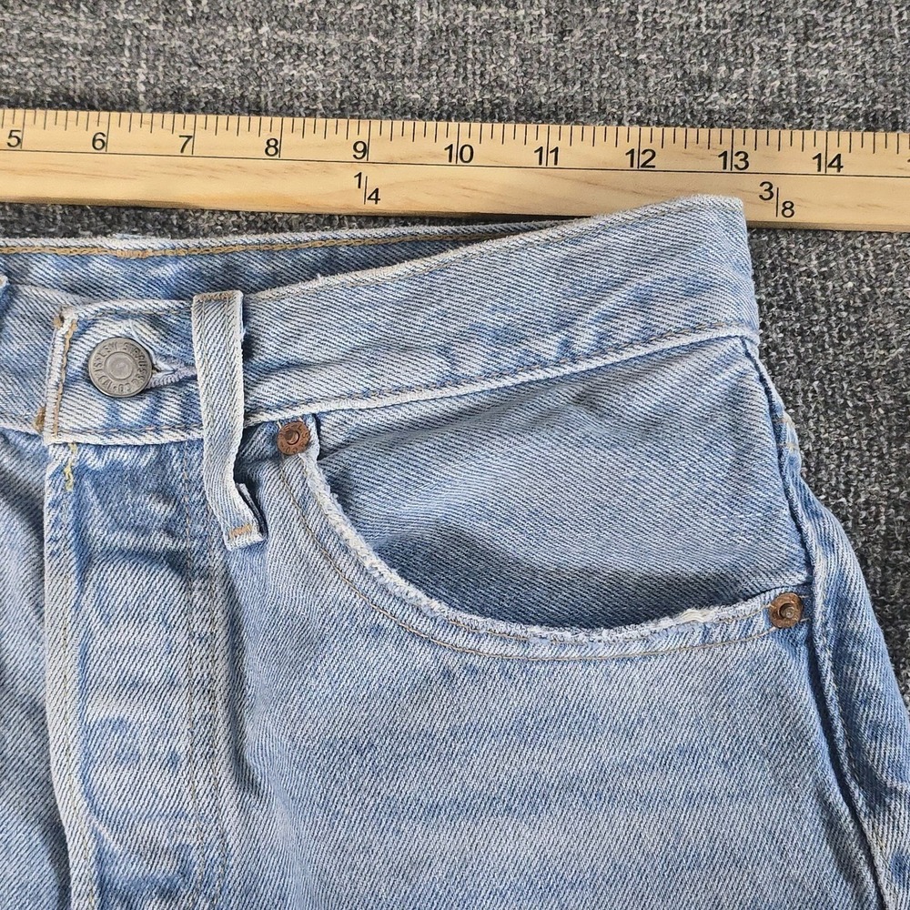 Levis 501 Original Cutoff Denim Shorts Light Wash Button Fly Womens 26 High Rise - Picture 8 of 11